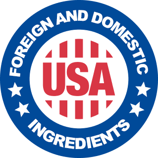 Made in USA with foreign and domestic ingredients seal